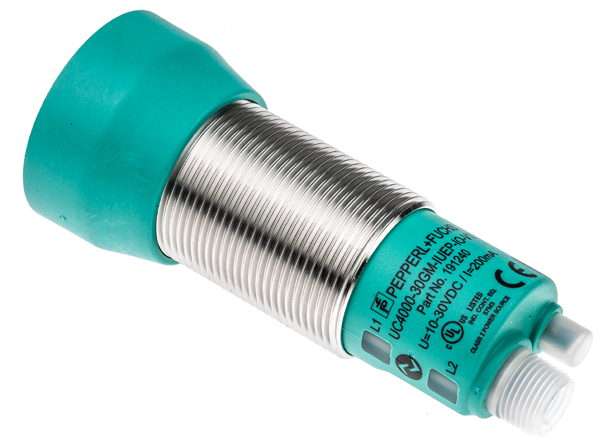 Pepperl + Fuchs Ultrasonic Smooth Barrel Proximity Sensor, 4 m Detection, IO-Link, 10 → 30 V dc