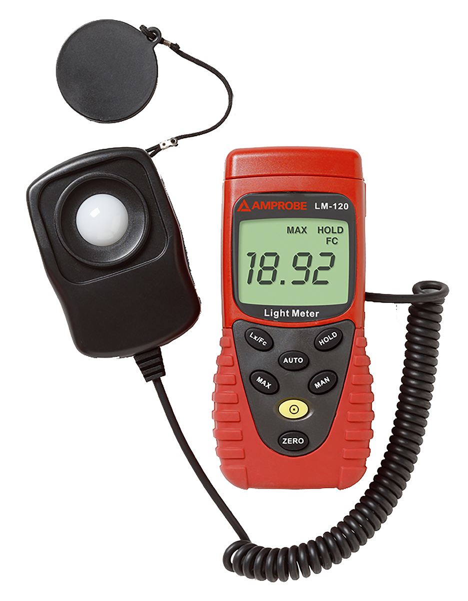 Amprobe LM-120 Light Meter, 20lx to 200000lx, ±6 %, With RS Calibration