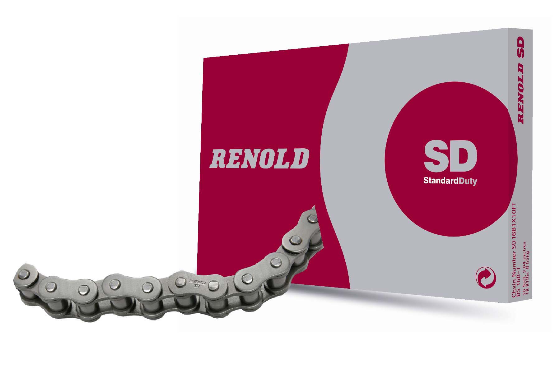Renold 20B-1 Simplex Roller Chain, 2.5m, Renold SD (Red Box)