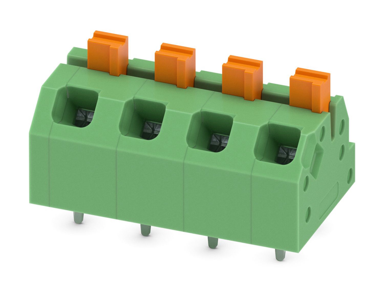 Phoenix Contact SPTAF 1/ 4-5.0-EL Series PCB Terminal Block, 4-Contact, 5mm Pitch, Through Hole Mount, 2-Row