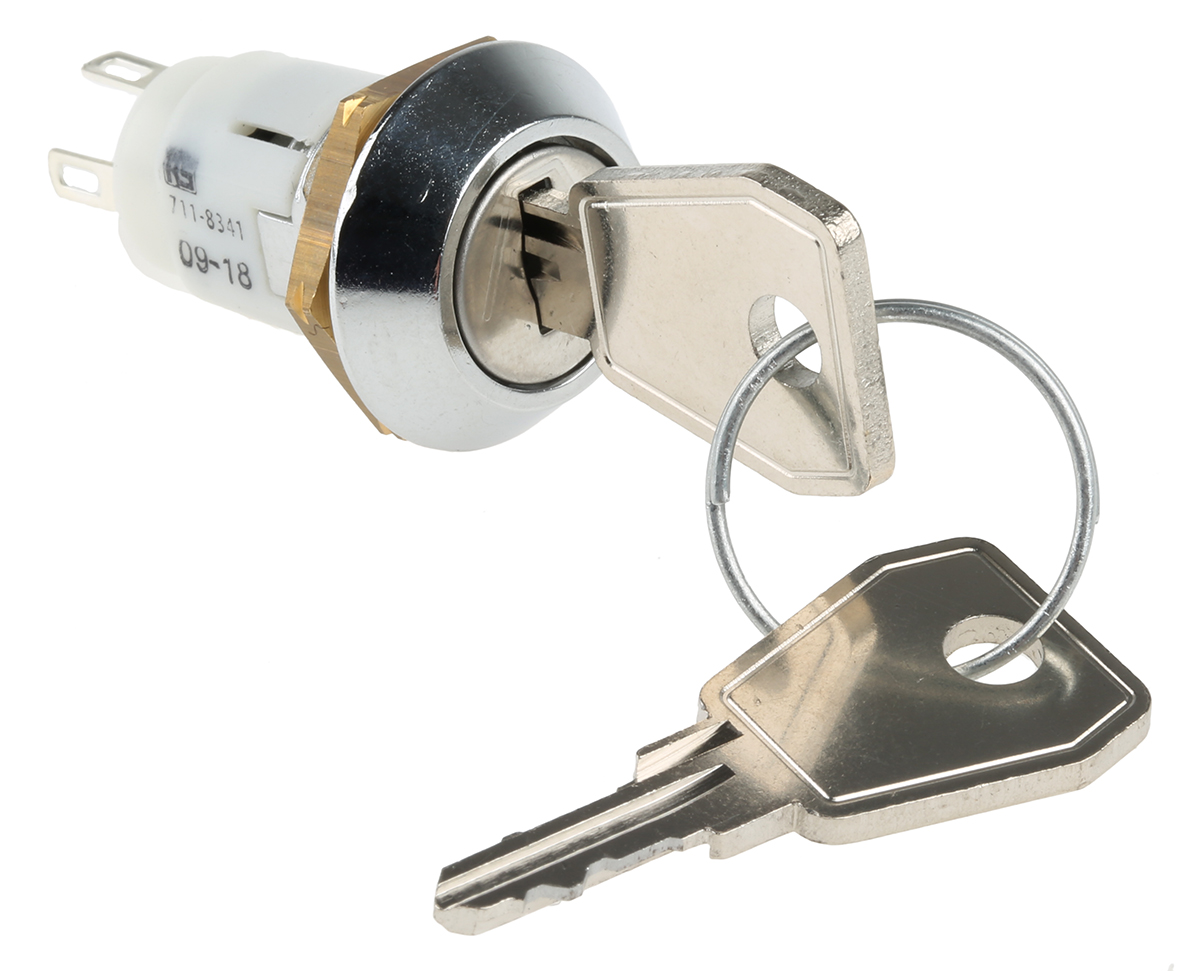Lorlin Key Switch, SP-CO, 1 A @ 24V ac dc / 115V ac 3-Way Random-Key