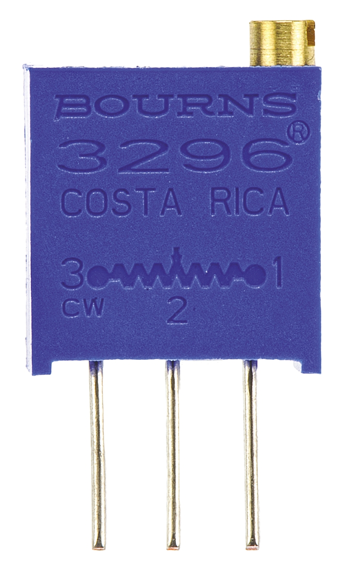 50kΩ, Through Hole Trimmer Potentiometer 0.5W Top Adjust Bourns, 3296
