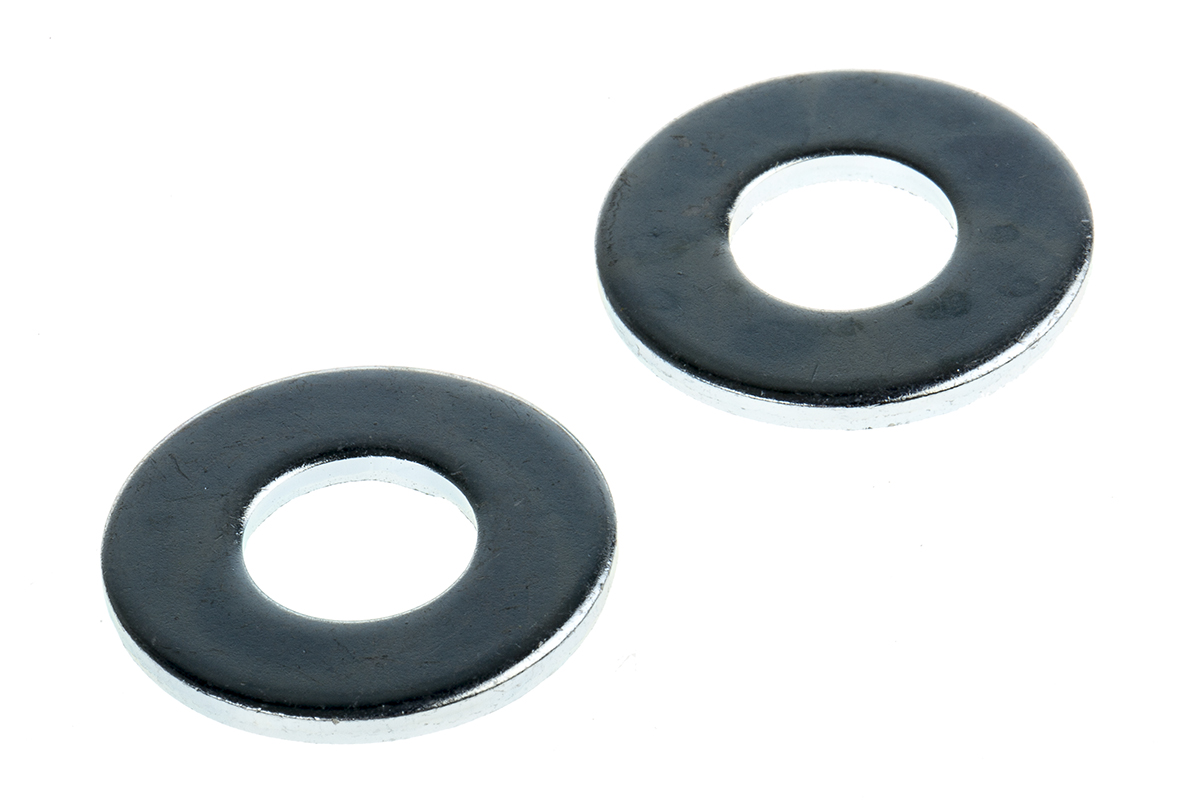 RS PRO Bright Zinc Plated Steel Plain Washers, M10, BS 4320