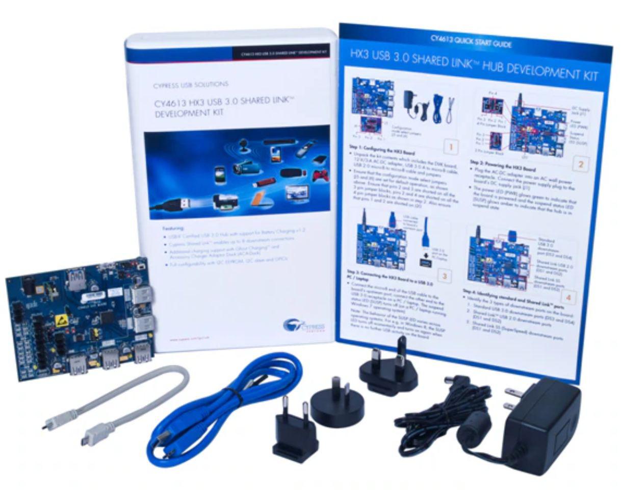 Infineon HX3 USB 3.0 Shared Link Development Kit CYUSB3328-88LTXC Development Kit for Microcontroller CY4613