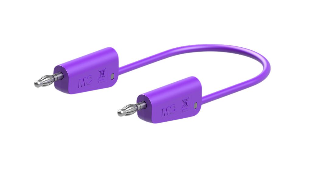 Staubli Test lead, 32A, 30 → 60V, Violet, 50cm Lead Length