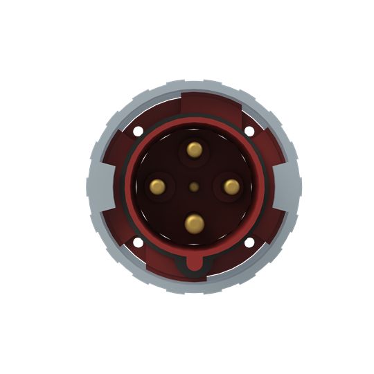 Amphenol Industrial, 2CMA1 IP67, IP69 Red Panel Mount 3P+E Industrial Power Plug, Rated At 63A, 415 V