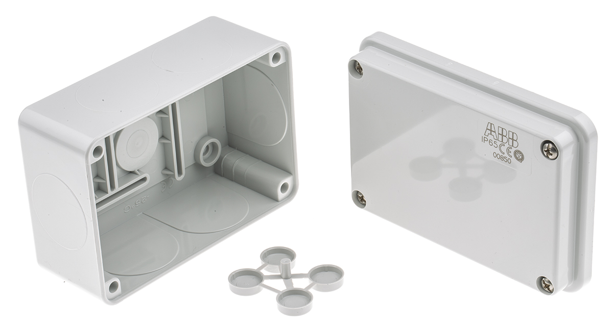 ABB Grey Thermoplastic Junction Box, IP65, 105 x 70 x 50mm