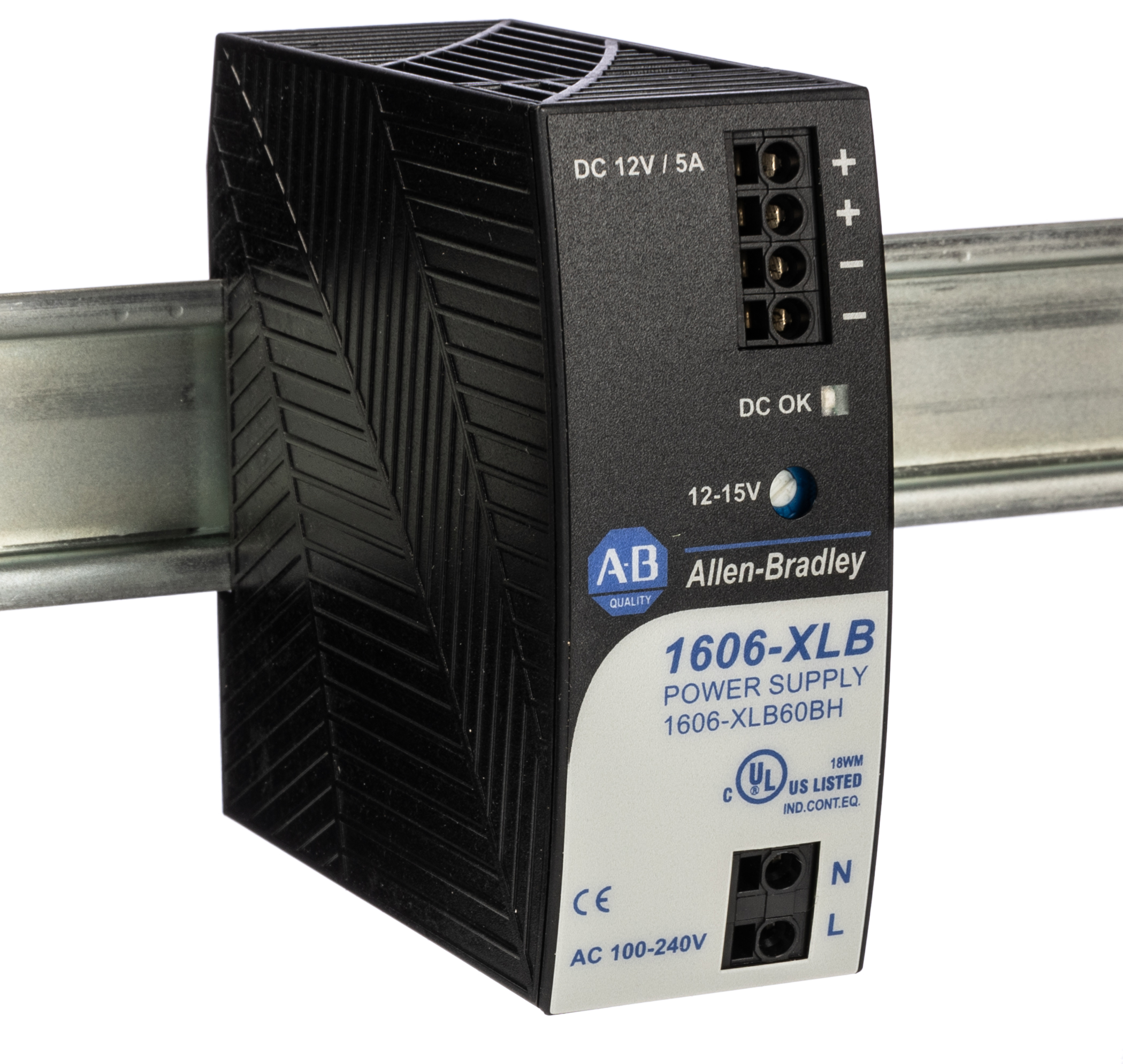 Allen Bradley 1606 Switched Mode DIN Rail Power Supply, 240V ac ac Input, 12V dc dc Output, 5A Output