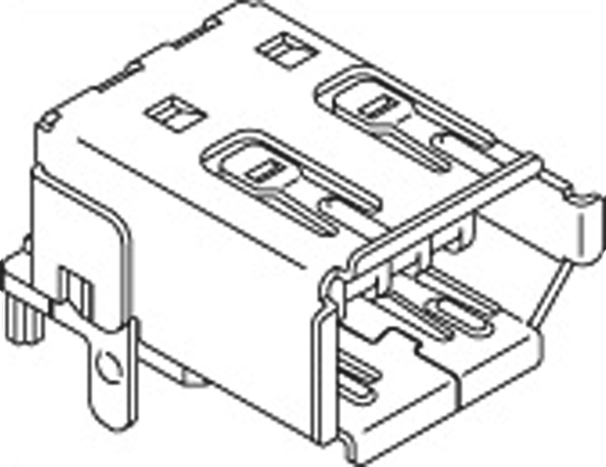 Molex, 53462 6 Way Right Angle Surface Mount Firewire Connector, Socket