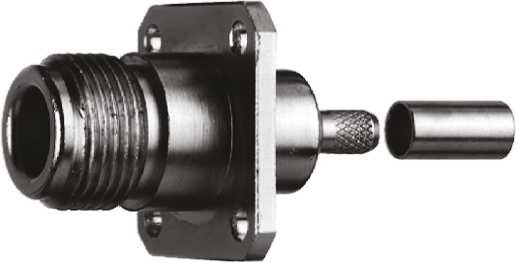 Telegartner, Jack Panel Mount N Connector, 50Ω, Crimp Termination, Straight Body