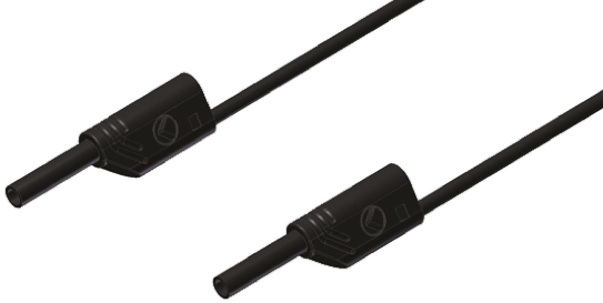 Hirschmann Test & Measurement 2 mm Connector Test Lead, 10A, 1000V ac/dc, Black, 1m Lead Length