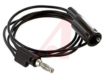 Mueller Electric Crocodile Clip Lead, 10A, 300V, Black, 0.9m Lead Length