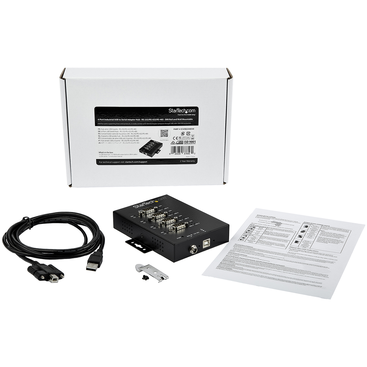 StarTech.com RS232, RS422, RS485 USB B Male to D-sub, 9 Pin Female Interface Converter