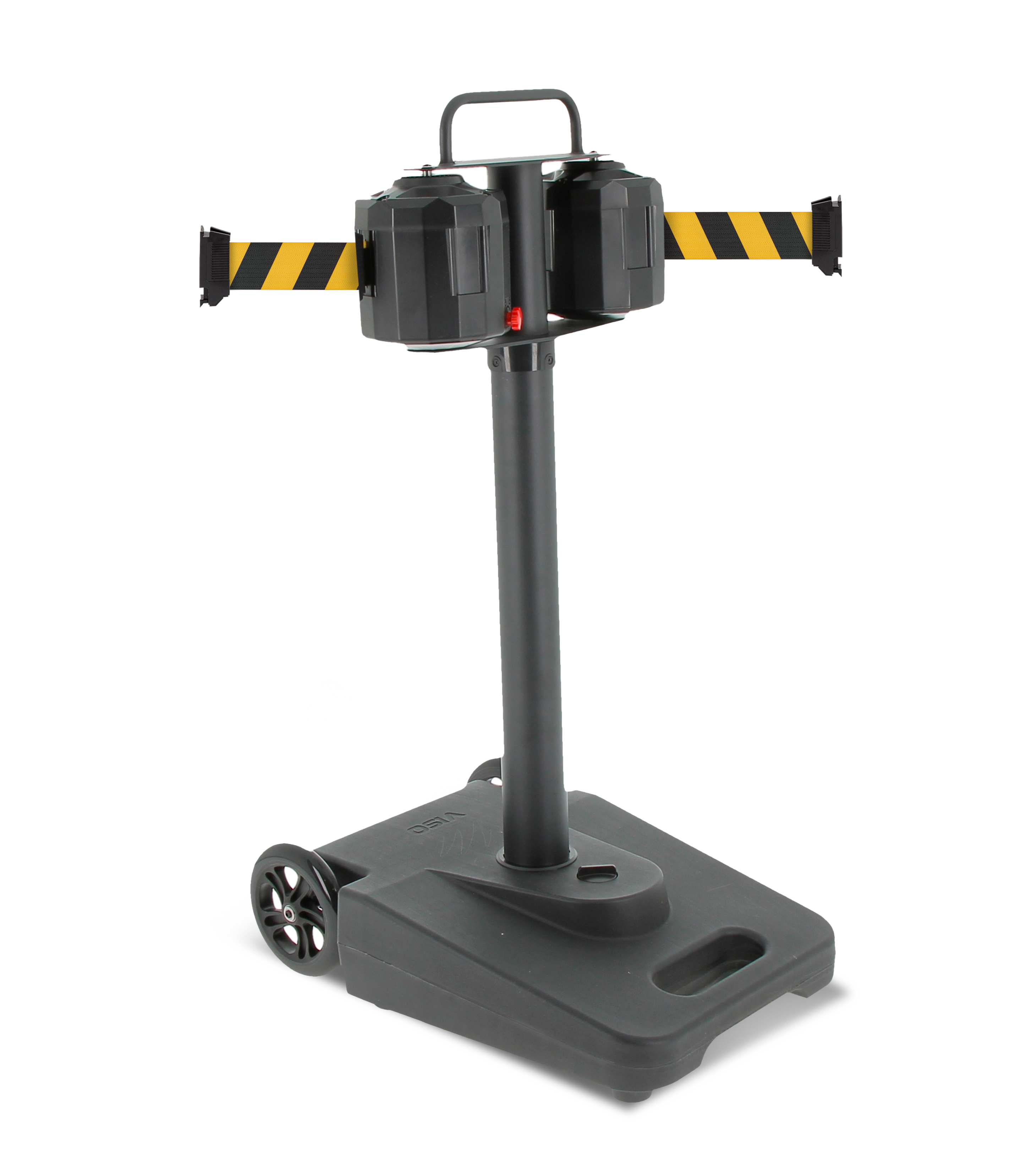 Viso Black Polypropylene, Steel Retractable Barrier, 20m, Black/Yellow Tape