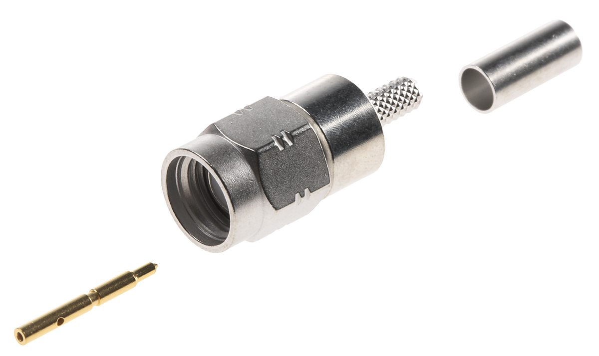 Radiall, Plug Cable Mount SMA Connector, 50Ω, Crimp Termination, Straight Body