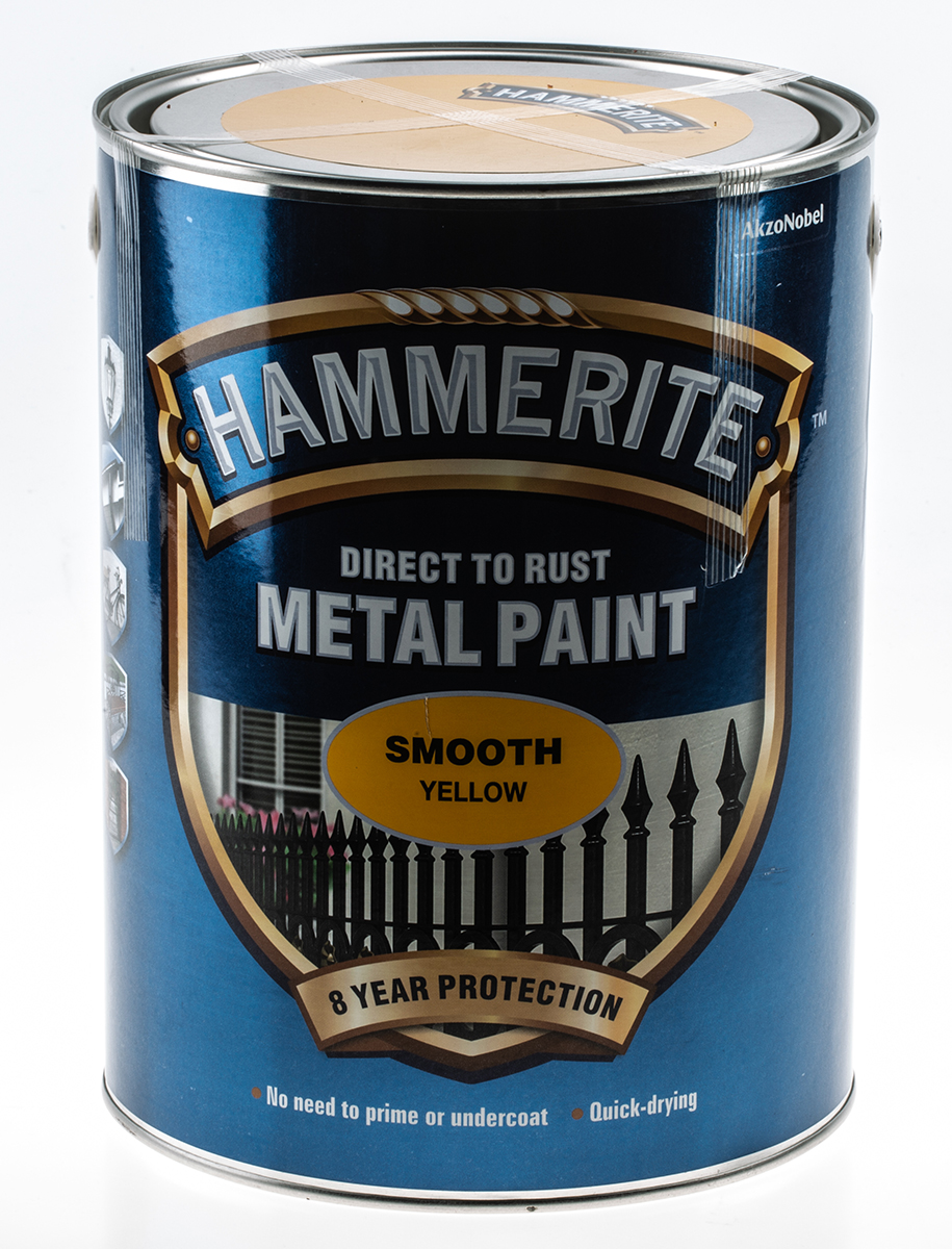 Hammerite Metal Paint in Smooth Yellow 5L