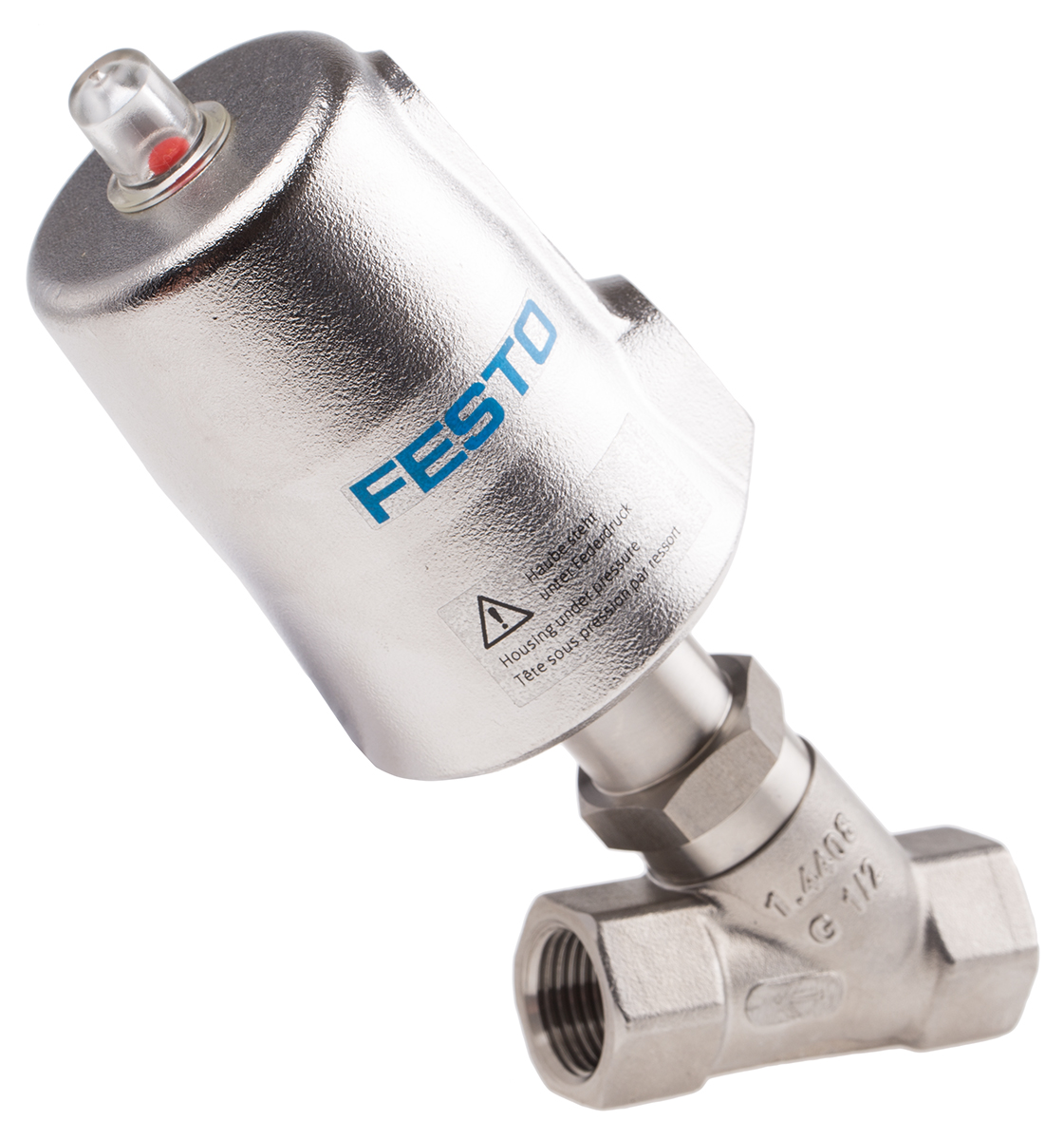 Festo Angle Seat type Pneumatic Actuated Valve, BSP 1/2in, 40 bar
