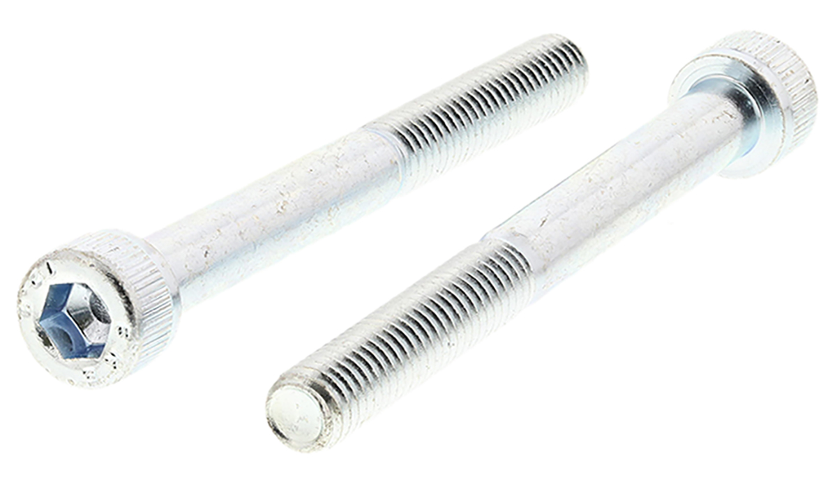 RS PRO Bright Zinc Plated Steel Hex Socket Cap Screw, DIN 912, M6 x 60mm