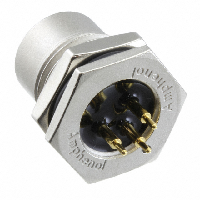 Amphenol Industrial Circular Connector, 3 Contacts, Panel, M12 Connector, Socket, Female, IP68, IP69K, M Series