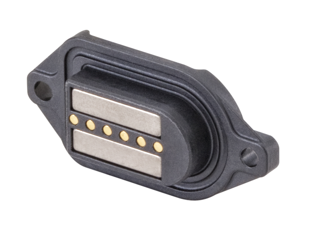 Rosenberger, MultiMag 6, Straight Panel Mount6 way Magnetic Connector, Brass Contact Female, Solder Termination