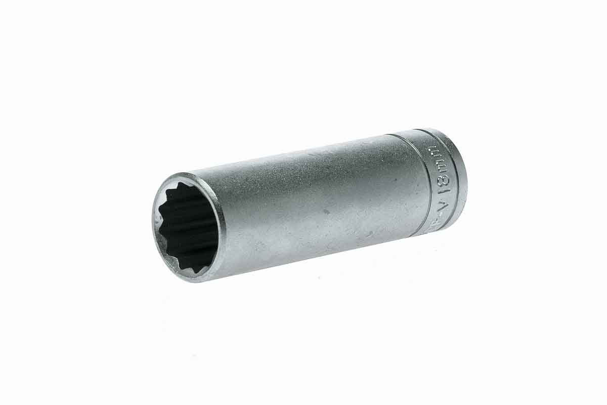 Teng Tools 1/2 in Drive 18mm Deep Socket, 12 point, 79 mm Overall Length
