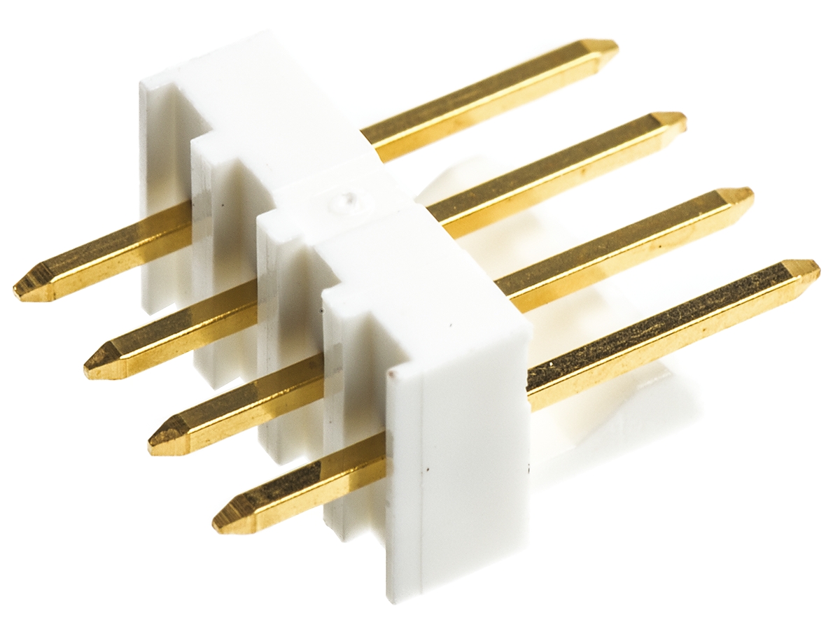 Molex KK 254 Series Straight Through Hole Pin Header, 4 Contact(s), 2.54 mm Pitch, 1 Row, Unshrouded