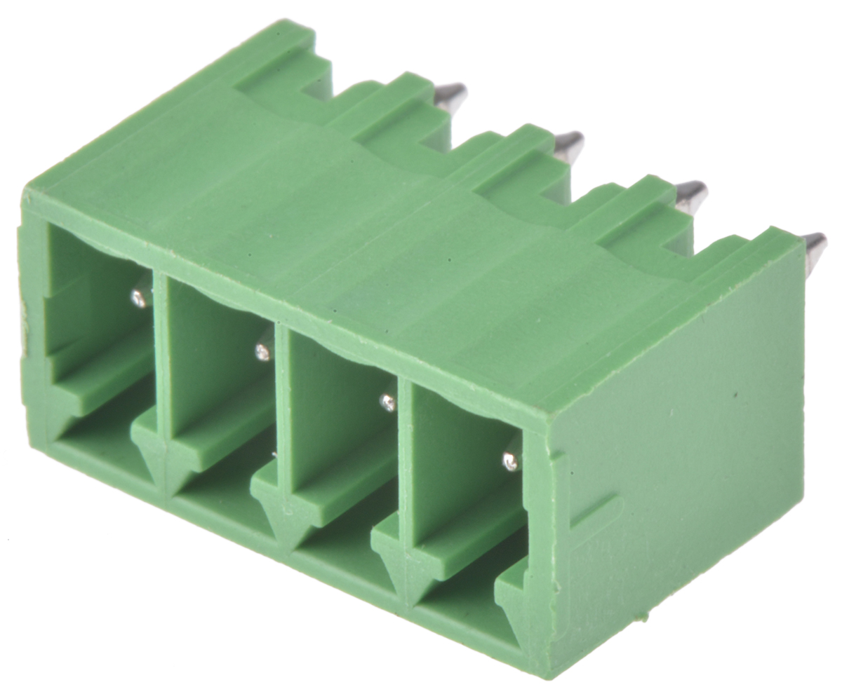 Wurth Elektronik, 3.5mm Pitch, 3211, 4 Way, , Pluggable Terminal Block, Header, Through Hole, Solder Termination,