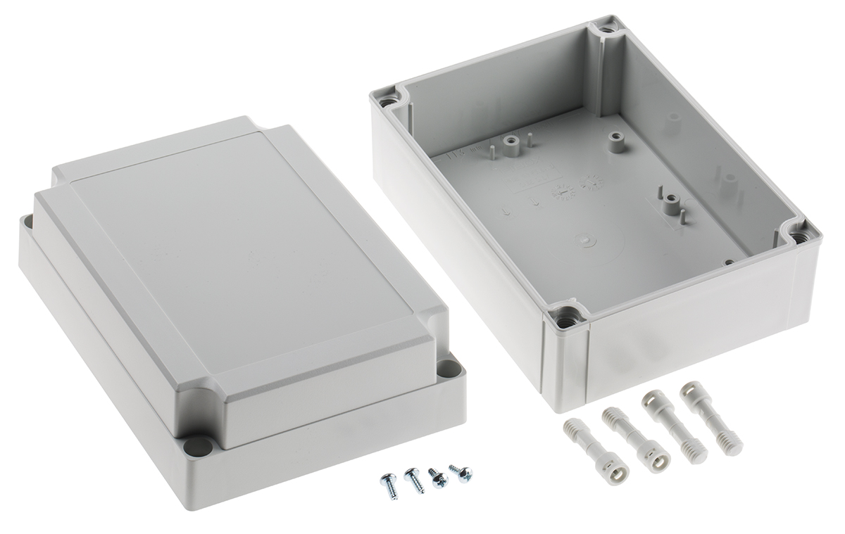 Fibox Grey ABS Enclosure, IP66, IP67, 180 x 130 x 100mm