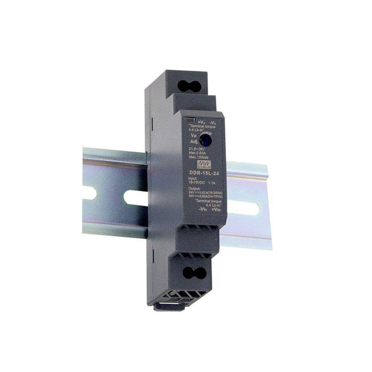 MEAN WELL DDR-15 DC-DC Converter, 3.3V dc/ 4.5A Output, 15W, DIN Rail Mount, +85°C Max Temp -40°C Min Temp
