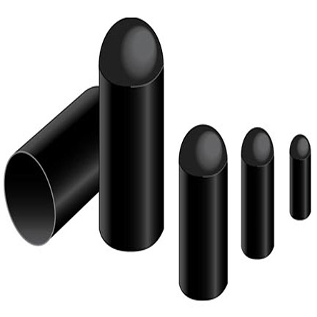 Alpha Wire Heat Shrinkable Cap Black, Semi-Rigid Polyolefin, 7.4mm