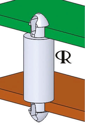 MDLSP1-08M-01, 8mm High Nylon PCB Post for 2.5mm PCB Hole, 4.6mm Base