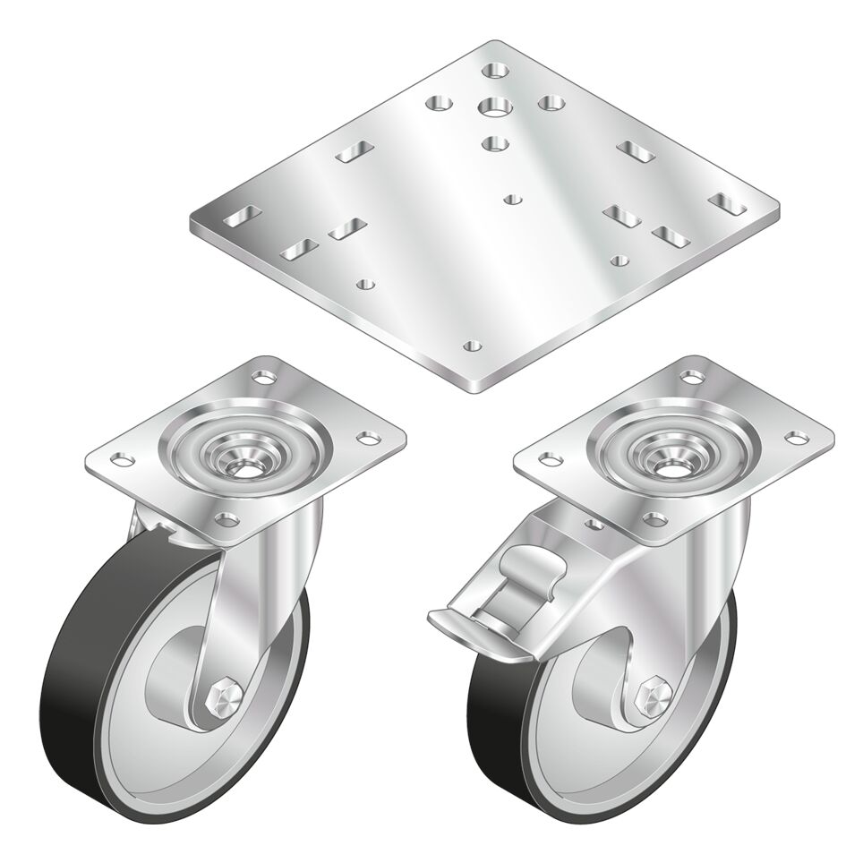 Bosch Rexroth Fixed Castor Wheel, 3000N Capacity, 160mm Wheel