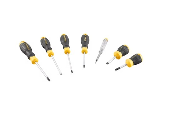Stanley Flared, Parallel, Phillips Screwdriver Sets, 7-Piece