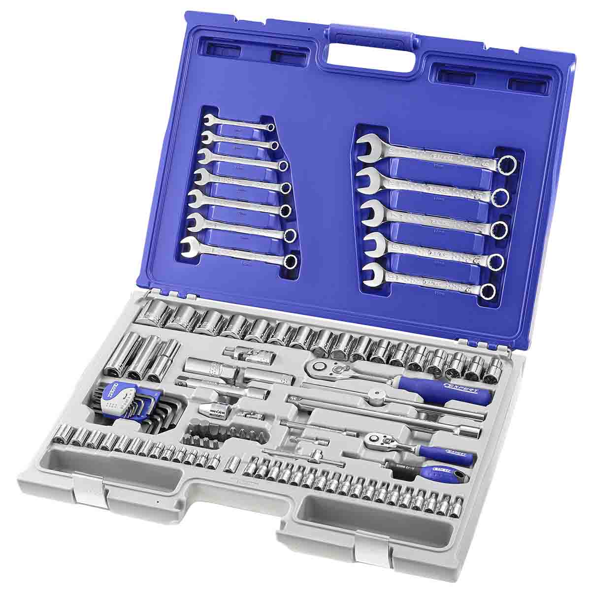 Expert by Facom 101-Piece Metric 1/2 in; 1/4 in Standard Socket/Spanner/Bit Set with Ratchet, 6 point; Hex Bit;