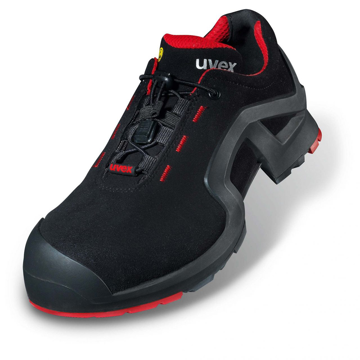 uvex 1 Unisex Black, Red Composite Toe Capped Safety Trainers, EU 41