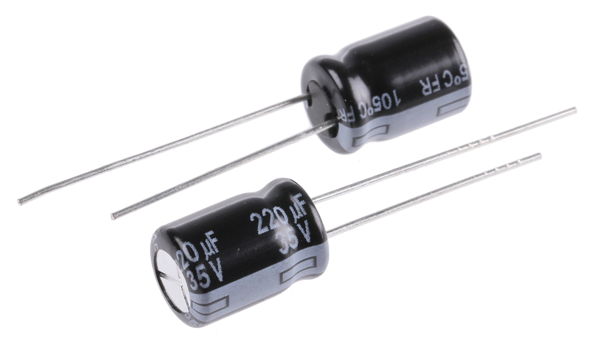 Panasonic 220μF Aluminium Electrolytic Aluminium Electrolytic Capacitor 25V dc, Radial, Through Hole - EEUFR1E221