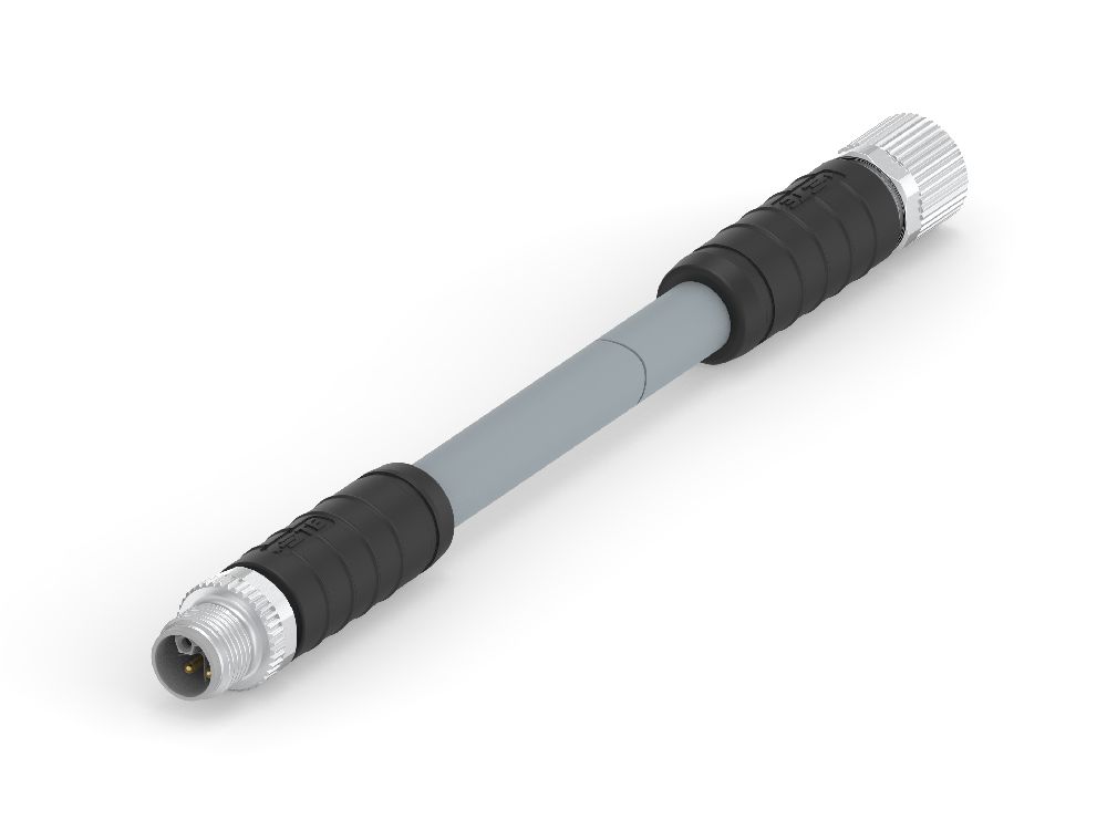 TE Connectivity Male 5 way M12 to Female 5 way M12 Sensor Actuator Cable, 1.5 m