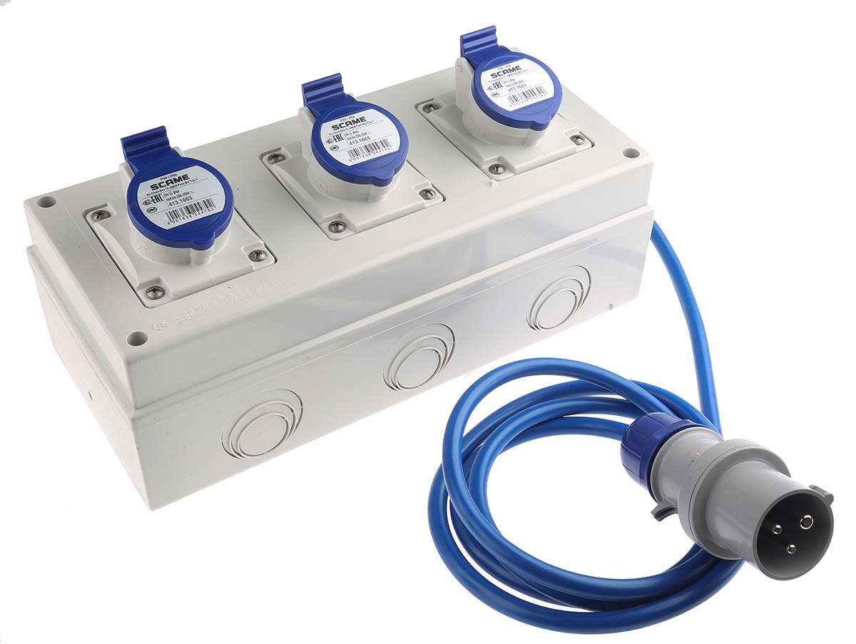 Scame IP44 Blue Surface Mount Socket, Rated At 16A, 200 → 250 V