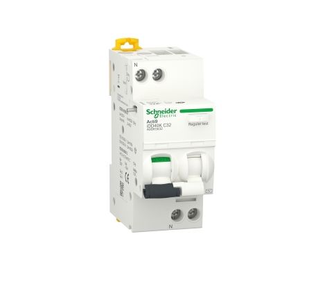 Schneider Electric RCBO, 32A Current Rating, 1P+N Poles, 300mA Trip Sensitivity, Type C, Acti9 Range