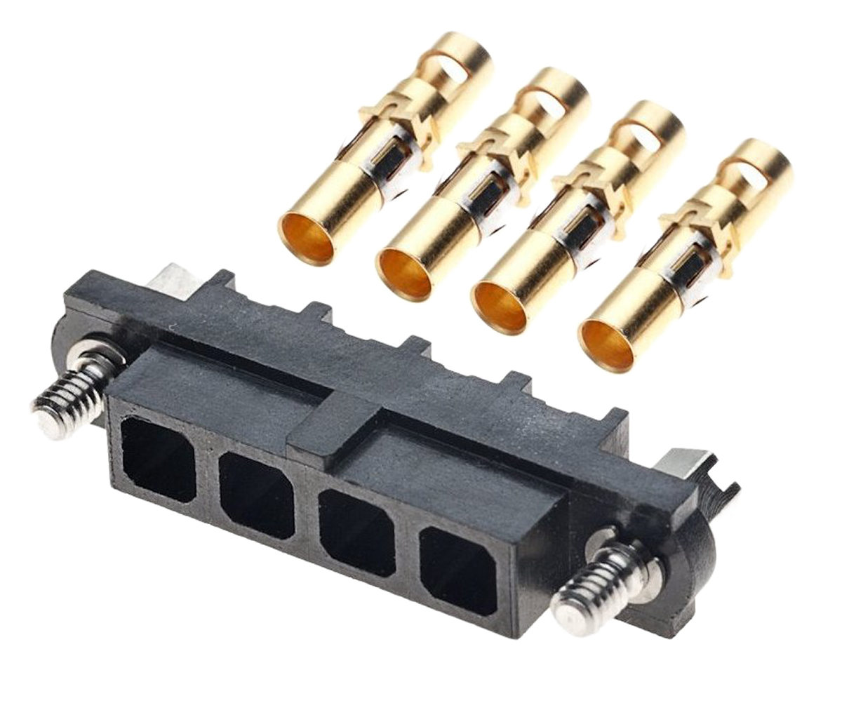 HARWIN Datamate Mix-Tek Series Straight Cable Mount PCB Socket, 4-Contact, 1-Row, 4mm Pitch, Crimp Termination