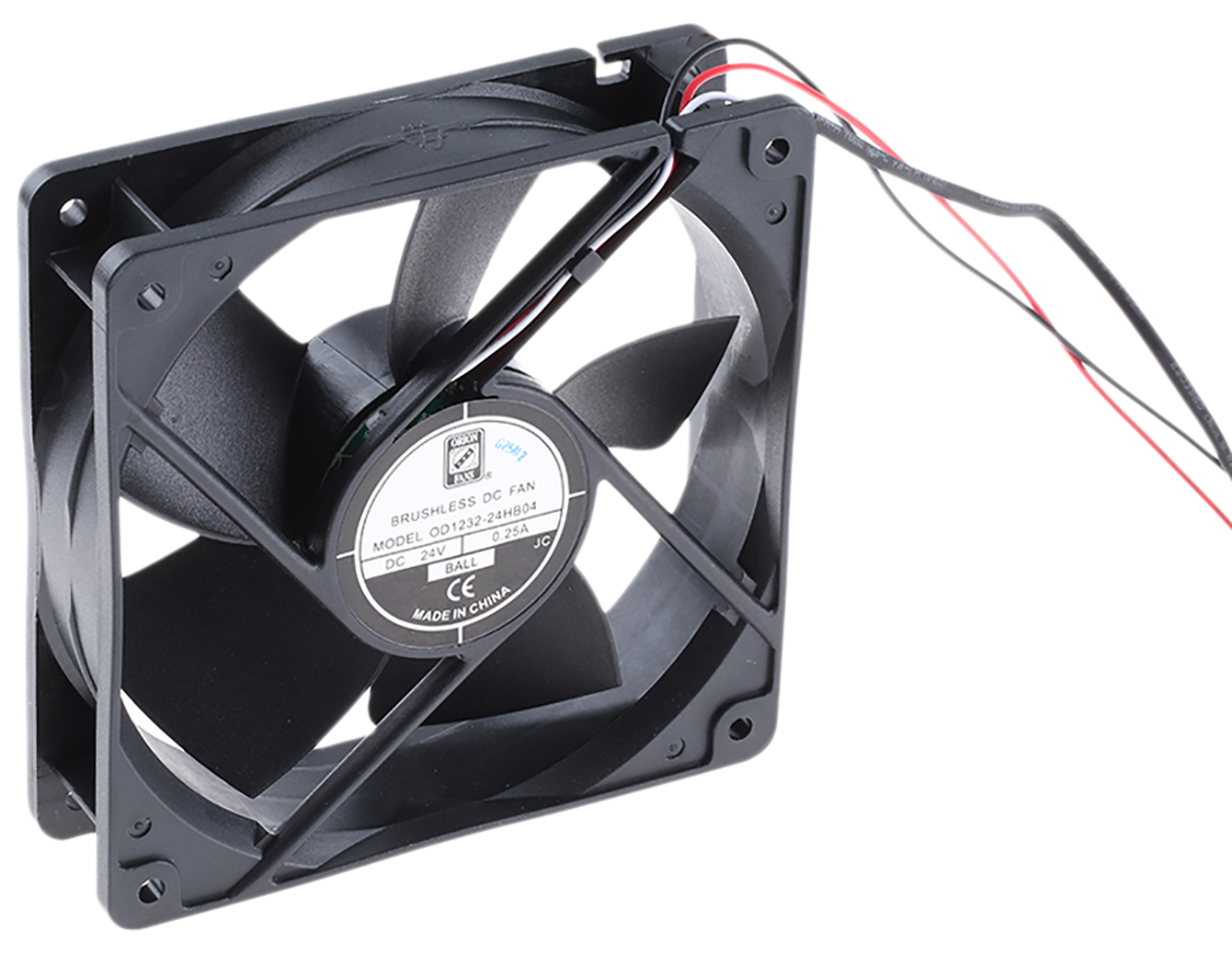 RS PRO Axial Fan, 24 V dc, DC Operation, 203.9m³/h, 6W, 280mA Max, 120 x 120 x 32mm