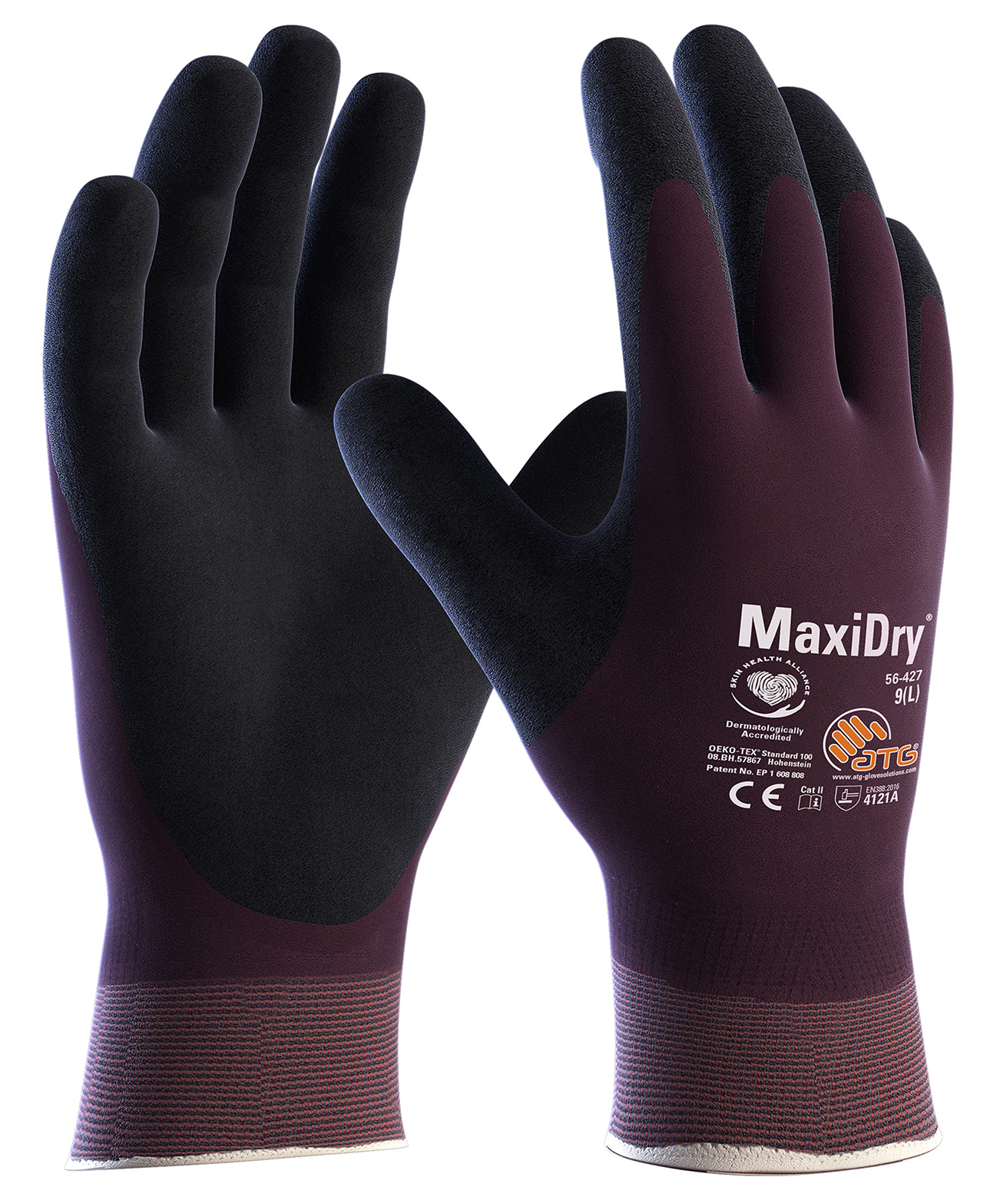 ATG Purple High Performance Polyethylene, Spandex, Polyester, Nylon Liquid/Oil Repellent Gloves 24 cm