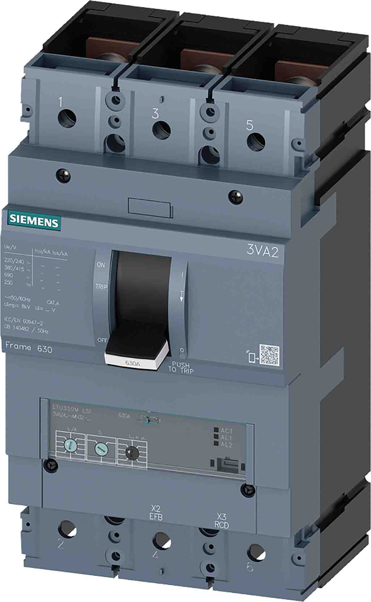 Siemens, SENTRON MCCB 3P 400A, Breaking Capacity 110 kA
