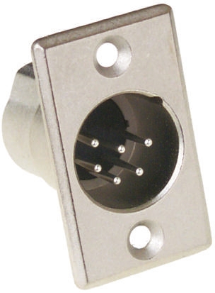 Amphenol Industrial Panel Mount XLR Connector, Male, 6 Way, Silver Plating