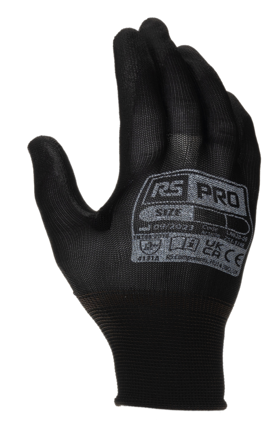 RS PRO Black Nylon Work Gloves, Size 10, Polyurethane Coating