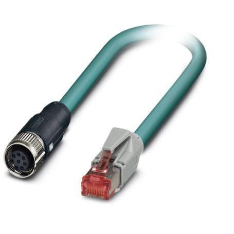 Phoenix Contact, 5m Cat5, Blue M12 to Female RJ45 Male, Shielded Shielded, Terminated