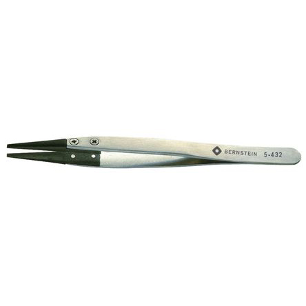 Bernstein 125 mm, Stainless Steel, Flat, ESD Tweezers