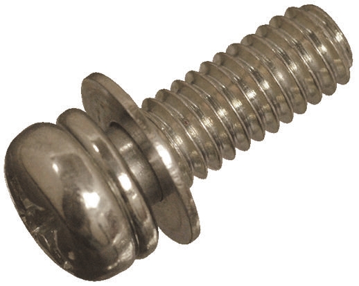 Yahata Neji M4 x 10mm Steel Pan Head Sems Screw, Plain Washer