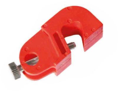 RS PRO Red 1-Lock ABS, Stainless Steel, Brass Universal Circuit Breaker Lockout, 8mm Shackle, 10mm Attachment