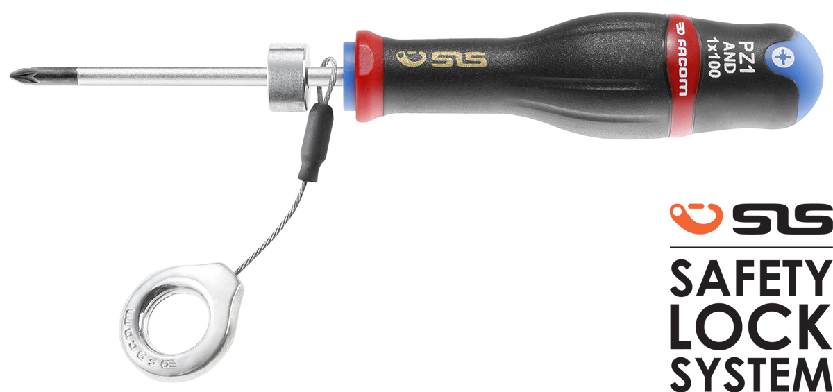 Facom Pozidriv Screwdriver, PZ2 Tip, 125 mm Blade, 245 mm Overall